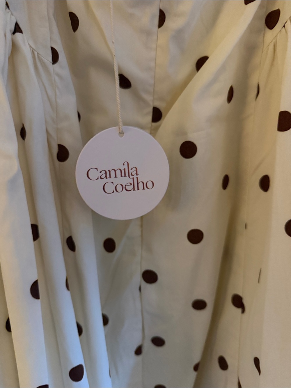 Camila Coelho Cream Polka Dot Sweetheart Maxi Dress - Picture 3 of 6